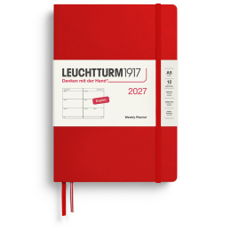 Kalenteri Weekly Planner 2027 A5 Cherry ryhmässä Paperit ja Lehtiöt / Kalenterit / 12 kk kalenterit @ Pen Store (137488)