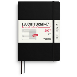 Kalenteri Weekly Planner & Notebook 2027 A5 Soft Cover Black ryhmässä Paperit ja Lehtiöt / Kalenterit / 12 kk kalenterit @ Pen Store (137493)
