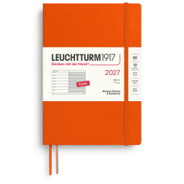 Kalenteri Weekly Planner & Notebook 2027 A5 Soft Cover Pumpkin ryhmässä Paperit ja Lehtiöt / Kalenterit / 12 kk kalenterit @ Pen Store (137498)
