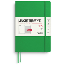 Kalenteri Weekly Planner & Notebook 2027 A5 Soft Cover Spring Leaf ryhmässä Paperit ja Lehtiöt / Kalenterit / 12 kk kalenterit @ Pen Store (137501)
