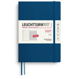 Kalenteri Weekly Planner & Notebook 2027 A5 Soft Cover Indigo ryhmässä Paperit ja Lehtiöt / Kalenterit / 12 kk kalenterit @ Pen Store (137503)