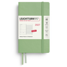 Kalenteri Weekly Planner & Notebook 2027 A6 Sage ryhmässä Paperit ja Lehtiöt / Kalenterit / 12 kk kalenterit @ Pen Store (137509)