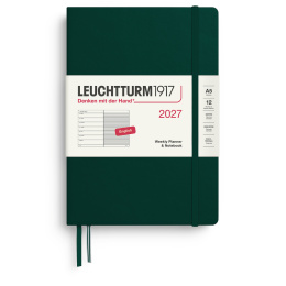 Kalenteri Weekly Planner & Notebook 2026 A5 Forest Green ryhmässä Paperit ja Lehtiöt / Kalenterit / 12 kk kalenterit @ Pen Store (137521)