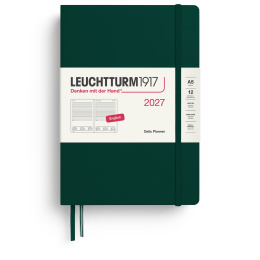 Kalenteri Daily Planner 2027 A5 Forest Green ryhmässä Paperit ja Lehtiöt / Kalenterit / 12 kk kalenterit @ Pen Store (137531)