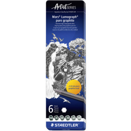 Grafiittikynät Mars Lumograph 6-setti ryhmässä Taiteilijatarvikkeet / Liidut ja lyijyt / Grafiitti ja lyijyt @ Pen Store (137602)