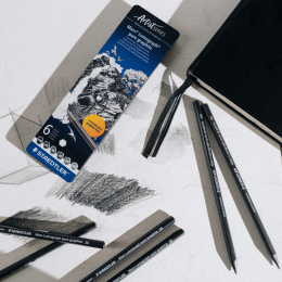 Grafiittikynät Mars Lumograph 6-setti ryhmässä Taiteilijatarvikkeet / Liidut ja lyijyt / Grafiitti ja lyijyt @ Pen Store (137602)