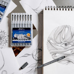 Pigment Liner 8-setti ryhmässä Kynät / Taiteilijakynät / Finelinerit @ Pen Store (137608)
