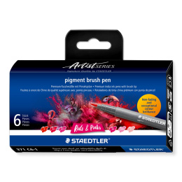 Pigment Arts Brush Pen 6-setti Red/Pink ryhmässä Kynät / Taiteilijakynät / Sivellinkynät @ Pen Store (137610)