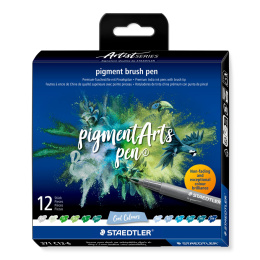 Pigment Arts Brush Pen 12-setti Cool ryhmässä Kynät / Taiteilijakynät / Sivellinkynät @ Pen Store (137625)