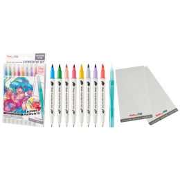 Brush Sign Pen Twin Expressive Set Manga ryhmässä Kynät / Taiteilijakynät / Sivellinkynät @ Pen Store (137669)