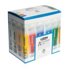 Akademie Akryyliväri 120 ml 12-setti ryhmässä Taiteilijatarvikkeet / Taiteilijavärit / Akryylivärit @ Pen Store (137785)