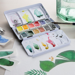 Akademie Aquarell Half Pans 12-Setti ryhmässä Taiteilijatarvikkeet / Taiteilijavärit / Akvarellivärit / Akvarellinapit @ Pen Store (137800)