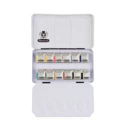  Akademie Aquarell Half Pans 12-Setti ryhmässä Taiteilijatarvikkeet / Taiteilijavärit / Akvarellivärit / Akvarellinapit @ Pen Store (137800)