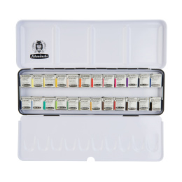 Akademie Aquarell Half Pans 24-setti ryhmässä Taiteilijatarvikkeet / Taiteilijavärit / Akvarellivärit / Akvarellinapit @ Pen Store (137802)