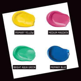 Akryyliväri Basics Illuminated Brights Set 4 x 118 ml ryhmässä Taiteilijatarvikkeet / Taiteilijavärit / Akryylivärit @ Pen Store (137833)