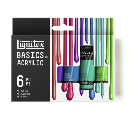 Akryyliväri Basics Metallic Set 6x22 ml ryhmässä Taiteilijatarvikkeet / Taiteilijavärit / Akryylivärit @ Pen Store (137836)
