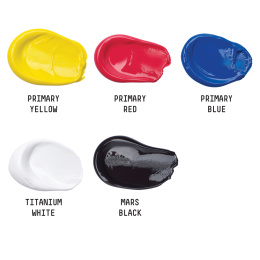Akryyliväri Basics Set 4x75 ml + 1x118 ml ryhmässä Taiteilijatarvikkeet / Taiteilijavärit / Akryylivärit @ Pen Store (137838)