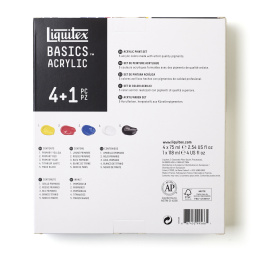 Akryyliväri Basics Set 4x75 ml + 1x118 ml ryhmässä Taiteilijatarvikkeet / Taiteilijavärit / Akryylivärit @ Pen Store (137838)