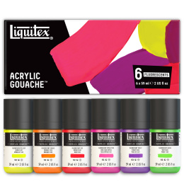 Guassiväri Fluorescent Set 6x59 ml ryhmässä Taiteilijatarvikkeet / Taiteilijavärit / Guassivärit @ Pen Store (137842)