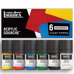 Guassiväri Primaries Set 6x22 ml ryhmässä Taiteilijatarvikkeet / Taiteilijavärit / Guassivärit @ Pen Store (137844)