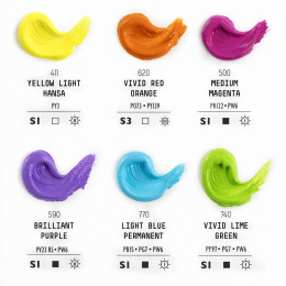 Akryyliväri Heavy Body Vibrant Set 6x22 ml ryhmässä Taiteilijatarvikkeet / Taiteilijavärit / Akryylivärit @ Pen Store (137846)