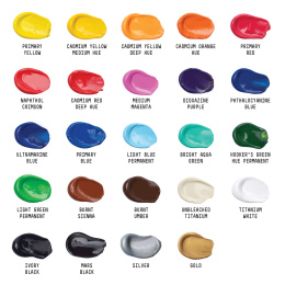 Akryyliväri Basics Set 24x22 ml ryhmässä Taiteilijatarvikkeet / Taiteilijavärit / Akryylivärit @ Pen Store (137849)