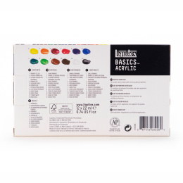 Akryyliväri Basics Set 12x22 ml ryhmässä Taiteilijatarvikkeet / Taiteilijavärit / Akryylivärit @ Pen Store (137850)