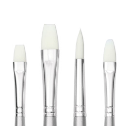 Synteettiset siveltimet Akryyli Long Handle 4 kpl ryhmässä Taiteilijatarvikkeet / Siveltimet / Keinokuitusivellin @ Pen Store (137851)