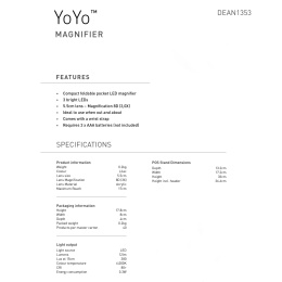 YoYo Magnifier Sky Blue ryhmässä Askartelu ja Harrastus / Harrastustarvikkeet / Valaisimet @ Pen Store (137929)