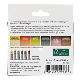 Professional Akvarelliväri Tuubi 5 ml Rich Earth 6-setti ryhmässä Taiteilijatarvikkeet / Taiteilijavärit / Akvarellivärit / Vesiväri tuubissa @ Pen Store (138002)