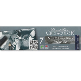 Nero Deep Black setti 7 osaa ryhmässä Taiteilijatarvikkeet / Liidut ja lyijyt / Hiilikynät ja hiilet @ Pen Store (138029)