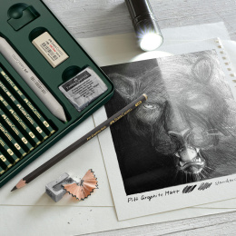 Grafiittikynäsetti Pitt Graphite Matt + Castell 9000 20-osainen ryhmässä Taiteilijatarvikkeet / Liidut ja lyijyt / Grafiitti ja lyijyt @ Pen Store (138032)