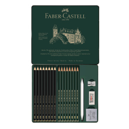 Grafiittikynäsetti Pitt Graphite Matt + Castell 9000 20-osainen ryhmässä Taiteilijatarvikkeet / Liidut ja lyijyt / Grafiitti ja lyijyt @ Pen Store (138032)