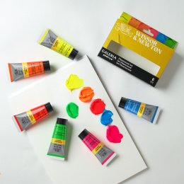 Galeria Akryylimaali 6x20ml Fluo set ryhmässä Taiteilijatarvikkeet / Taiteilijavärit / Akryylivärit @ Pen Store (138042)