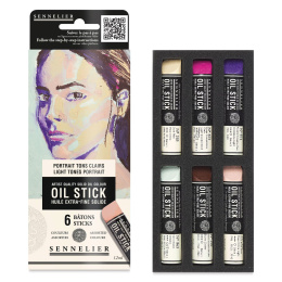 Oil Stick Mini 6-setti Light tones Portrait ryhmässä Taiteilijatarvikkeet / Liidut ja lyijyt / Öljyliidut @ Pen Store (138057)