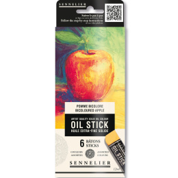 Oil Stick Mini 6-setti Bicoloured apple ryhmässä Taiteilijatarvikkeet / Liidut ja lyijyt / Öljyliidut @ Pen Store (138059)