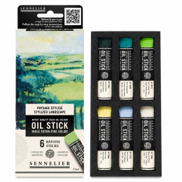 Oil Stick Mini 6-setti Stylish landscape ryhmässä Taiteilijatarvikkeet / Liidut ja lyijyt / Öljyliidut @ Pen Store (138061)
