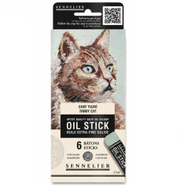 Oil Stick Mini 6-setti Tabby cat ryhmässä Taiteilijatarvikkeet / Liidut ja lyijyt / Öljyliidut @ Pen Store (138062)
