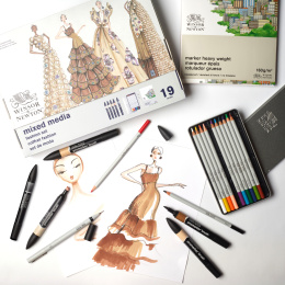 Mixed Media Fashion Set 19-osainen ryhmässä Kynät / Taiteilijakynät / Maalitussit @ Pen Store (138078)