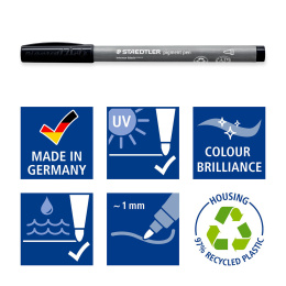 Pigment Arts Pen Musta ryhmässä Kynät / Taiteilijakynät / Tussit @ Pen Store (138097)