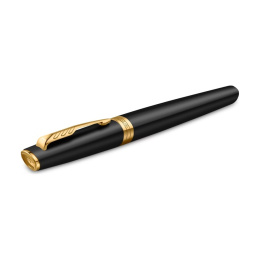 Meridian Matte Black/Chrome Rollerball ryhmässä Kynät / Fine Writing / Rollerball-kynät @ Pen Store (138297)