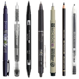 Sample kit Musta ryhmässä Kynät / Taiteilijakynät @ Pen Store (sample03_set)